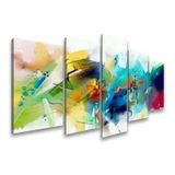 Quadros Decorativos Sala Pintura Abstrata Ambiente Colorido