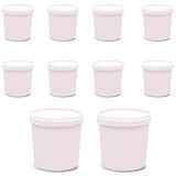 10 Potes Para Alimentos 500 Ml Branco Com Tampa Pp 11x9,5 Cm