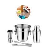 Kit Drink Bar Man Profissional Aço Inox Coqueteleira Dosador