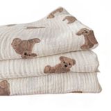 1pc 150x130cm Muslin Baby Blanket, Bebê Urso De Desenho Infantil Recém-nascido,