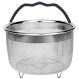 Vapor De Pressão De Aço Inoxidável 6qt Com Ferramentas De Secagem Da Cesta De Cabo Cobertas De Silicone Cozinhando