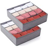 2 Pack Socks Underwear Drawer Organizer Divider, 24 Cell Or 16 Cell Collapsible Cabinet Closet Organizer Storage Boxes For Clothes, Socks, L