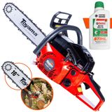 Motosserra À Gasolina Toyama Tcs53f-g2 Tcs53fg2 Motor 2t 49cc 2,8hp 13.500rpm Sabre 16 Robusta E Resistente E De Alta Performance + Óleo Stihl 2t