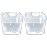 2 Pcs 5l Canister De Água Dobrável, Recipiente De Água Dobrável Portátil Bpa Livre, Saco De Água Dobrável Com Tampa &amp; Alça Recessada, Tanque