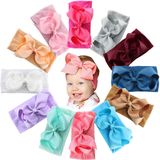 12 Pcs Baby Big Bow Headbands Soft Wide Nylon Headbands With Cute Big 6 Inch Ribbon Bows, Super Stretchy Baby Headbands Elastic Head Bands F