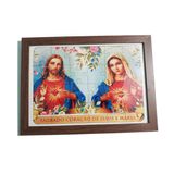 Quadro Quebra-cabeça Mdf 35 Peças Sagrado Coração Jesus E
