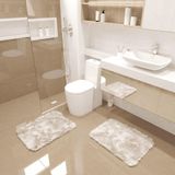 Kit Tapete Banheiro Felpudo Peludo Pérola Nude 40 X 60 Cm