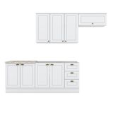 Cozinha Modulada Nova York 5 Peças Branco Hp Com Tampo Cooktop Calcare - Henn