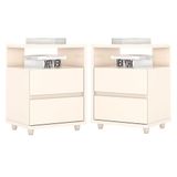 Kit 2 Mesas De Cabeceira Lacy Off White - Henn