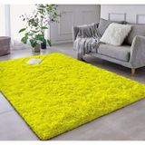 Tapete Sala Felpudo Peludo Amarelo 100 X 120 Cm