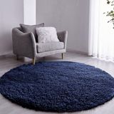 Tapete Sala Felpudo Peludo Cinza Redondo 60 Cm