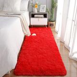 Passadeira Quarto Felpudo Peludo Vermelho 60 X 180 Cm