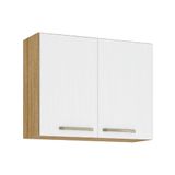 Armário De Cozinha E Lavanderia Aéreo 2 Portas 0,80m Módulo Suspenso Madeirado / Branco Ametista Kits Paraná Freijo/bco