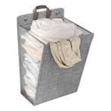 Cesto Roupa Suja Limpa Dobrável Adesivo Parede Organizador