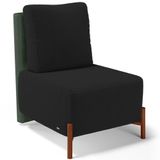 Poltrona Decorativa Sala Estar Living Pés Madeira Hungria L02 Couríssimo Verde Bouclê Preto