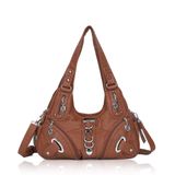 Bolsa Feminina Angelkiss De Couro Lavado Marrom