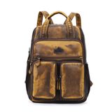 Mochila Angel Kiss Em Couro Macio Lavado Para Mulheres