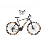 Bicicleta Aro 29 Ksw Xlt 24v Freios Disco Hidráulicos Garfo Suspensão Pneu Faixa - Preto/laranja Tam.19