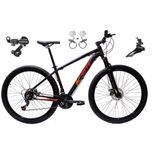 Bicicleta Aro 29 Ksw Xlt 24v K7 Câmbios Shimano Freio Hidráulico Garfo Trava - Preto/vermelho/laranja Tam.21