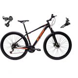 Bicicleta Aro 29 Ksw Xlt Alumínio 24v Câmbios Shimano Garfo Suspensão - Preto/laranja Tam.17