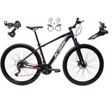 Bicicleta Aro 29 Ksw Xlt 24v K7 Câmbios Shimano Freio Hidráulico Garfo Trava - Preto/vermelho/branco Tam.17