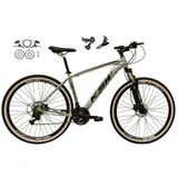Bicicleta Aro 29 Ksw Xlt 24v K7 Câmbios Shimano Freio Hidráulico Garfo Trava Pneu Faixa - Prata Tam.21