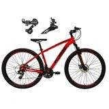 Bicicleta Aro 29 Ksw Xlt Alumínio 24v Câmbios Shimano Garfo Suspensão - Vermelho Tam.19