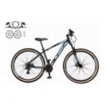 Bicicleta Aro 29 Ksw Xlt 24v Freios Disco Hidráulicos Garfo Suspensão Pneu Faixa - Preto/azul Tam.15
