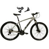 Bicicleta Aro 29 Ksw Xlt Alumínio 24v Câmbios Shimano Garfo Suspensão - Preto/azul Tam.15
