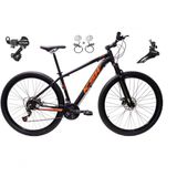 Bicicleta Aro 29 Ksw Xlt 24v K7 Câmbios Shimano Freio Hidráulico Garfo Trava - Preto/laranja Tam.17