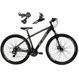 Bicicleta Aro 29 Ksw Xlt Alumínio 24v Câmbios Shimano Garfo Suspensão - Preto/prata Tam.21