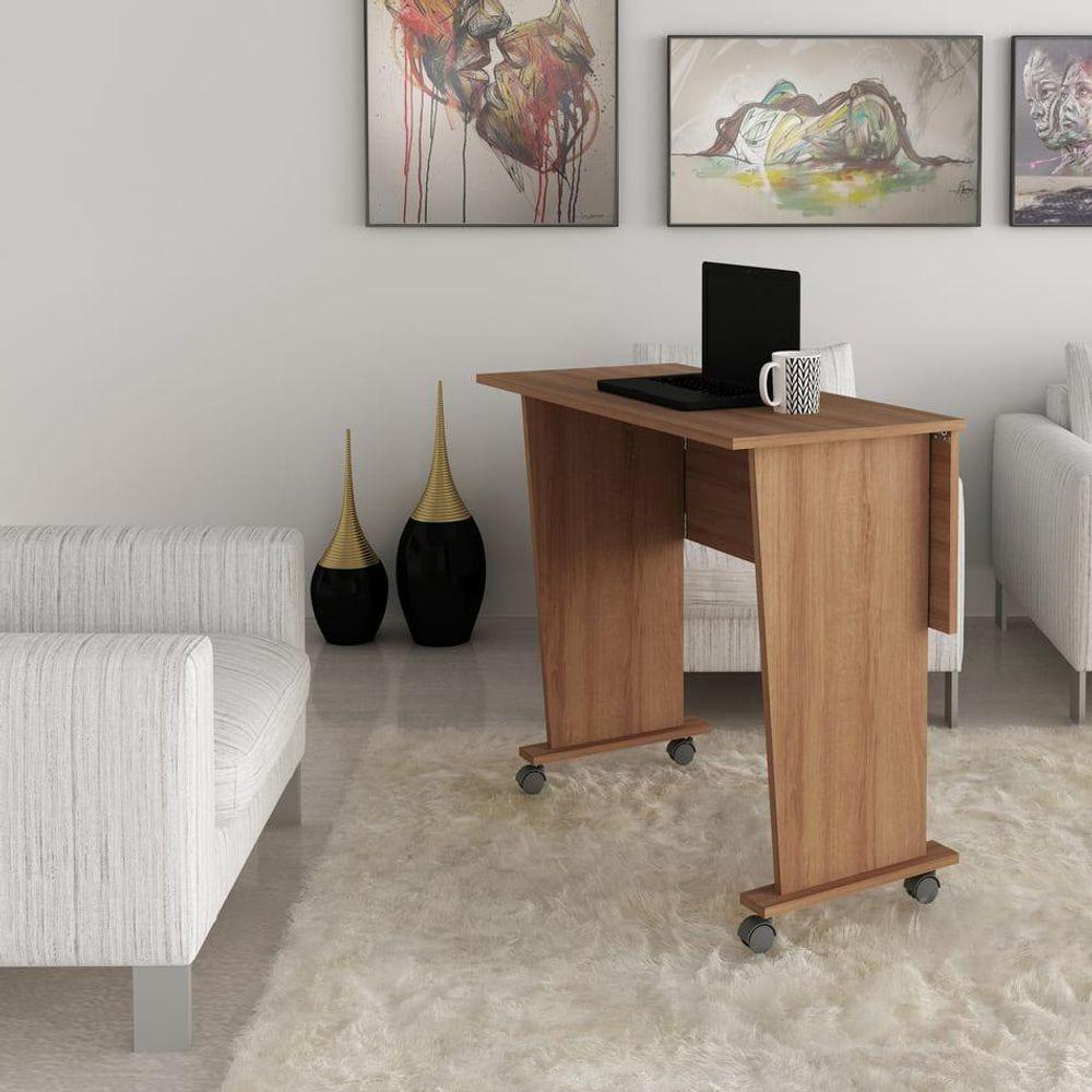 Mesa Para Escritório Com Rodizio Amêndoa