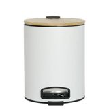 Lixeira 3 Litros Com Pedal E Tampa De Bambu Mimo Style