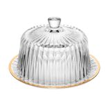 Queijeira De Cristal Fio De Ouro Radial 20cm X 12,5cm - Lyor