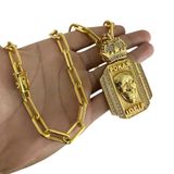 Cordão Cadeado Alongado 12mm Pokas Ideia Banhado A Ouro 18k
