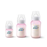 Kit 3 Mamadeiras Avent Classic 125/260/330ml Rosa - SCY119/19