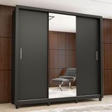 Guarda Roupa Clara Plus Casal 3 Portas Carioca Móveis Preto