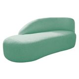 Divã Recamier Curvo Luna 160cm Lado Esquerdo Suede Cor Azul Tiffany