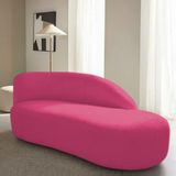 Divã Recamier Curvo Luna 185cm Lado Direito Suede Cor Pink