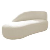 Divã Recamier Curvo Luna 140cm Lado Esquerdo Linho Cor Bege