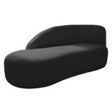 Divã Recamier Curvo Luna 160cm Lado Esquerdo Suede Cor Preto