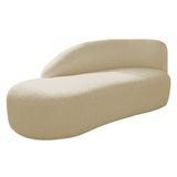 Divã Recamier Curvo Luna 160cm Lado Esquerdo Suede Cor Bege