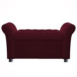 Recamier Baú Sapateira Louis 140x Suede Vinho - Majú Deor