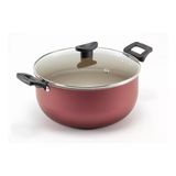 Panela Grande Teflon Antiaderente Caçarola Tampa Vidro No22