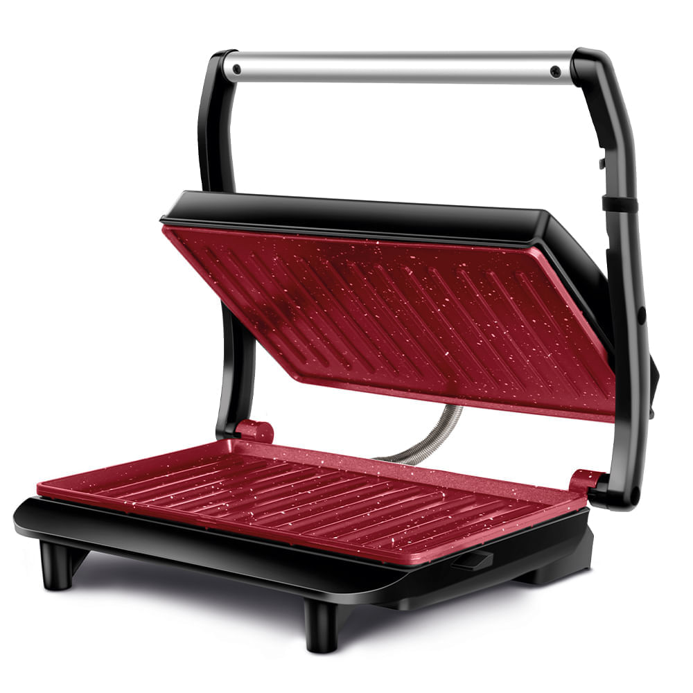 Press Grill Red Ceramic Mondial Pg-01-rc Press Grill Red Ceramic Pg-01-rc 220v/60hz Inox Vermelho