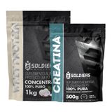 Kit: Whey Protein Concentrado 3kg + Creatina Monohidratada 500g - 100% Importado - Soldiers Nutrition Beijinho
