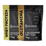 Kit: Whey Protein Concentrado 2kg + Glutamina 1kg - 100% Importado - Soldiers Nutrition Baunilha