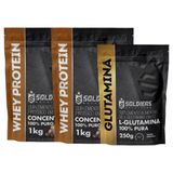 Kit: Whey Protein Concentrado 2kg + Glutamina 250g - 100% Importado - Soldiers Nutrition Mocaccino