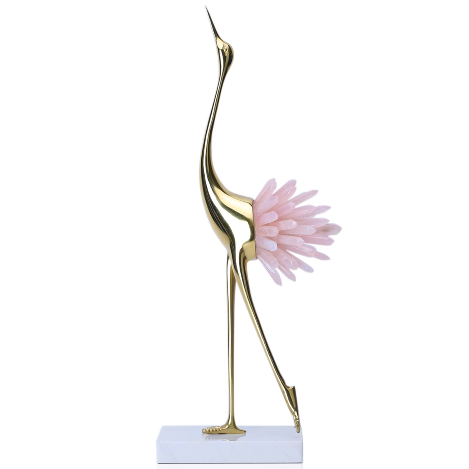 Acentos Decorativos: Suruim, Ouro, Latão, Estátuas De Pássaros, Rosa Cristal