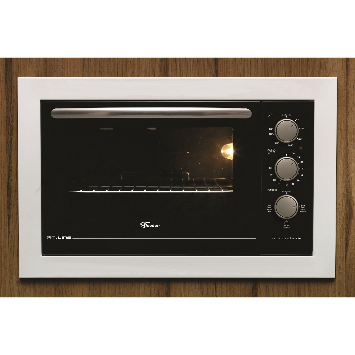 Forno Eletrico Fischer Fit Line Embutir 48l Frontal Branco 127v Branco